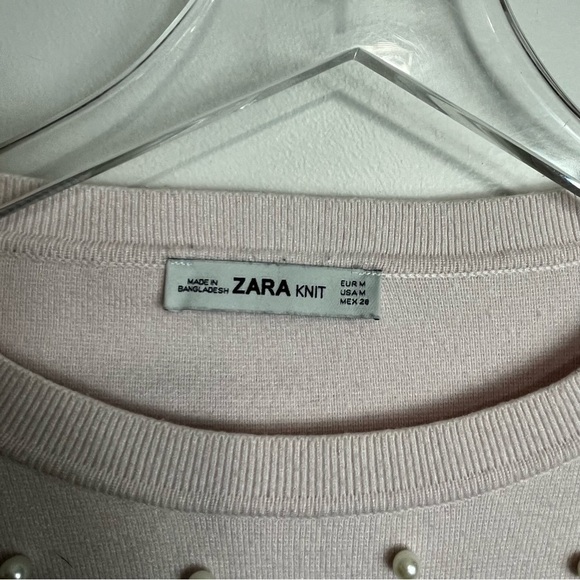 Zara Pearl Crop Top Sweater size Medium 1614 - Picture 2 of 3
